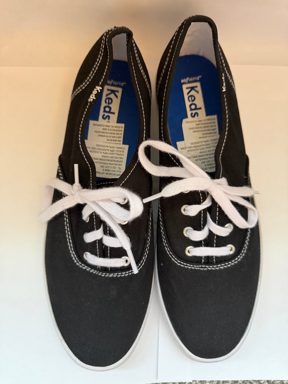 Keds Champion Black Canvas Lace Up Sneakers Women's 8 EU 39 Classic Low Top NWOT